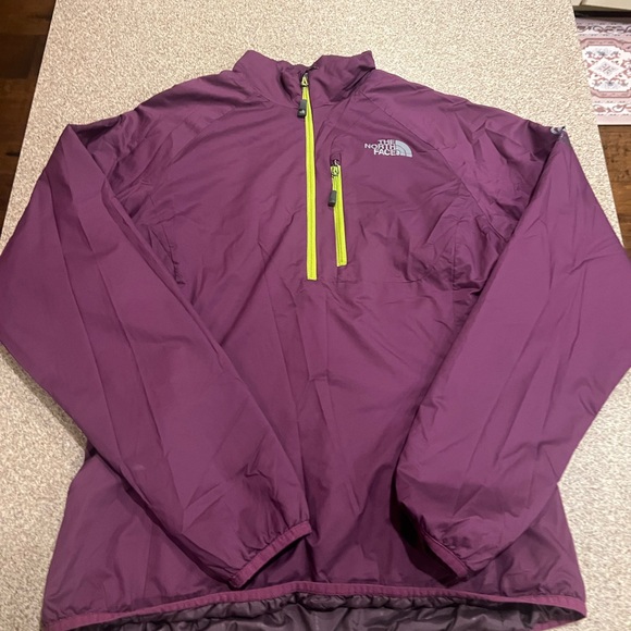 The North Face Jackets & Blazers - The North Face Maroon Jacket with Lime Zipper